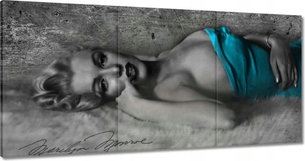 Festmények 120x60 Marilyn Monroe türkizkékben