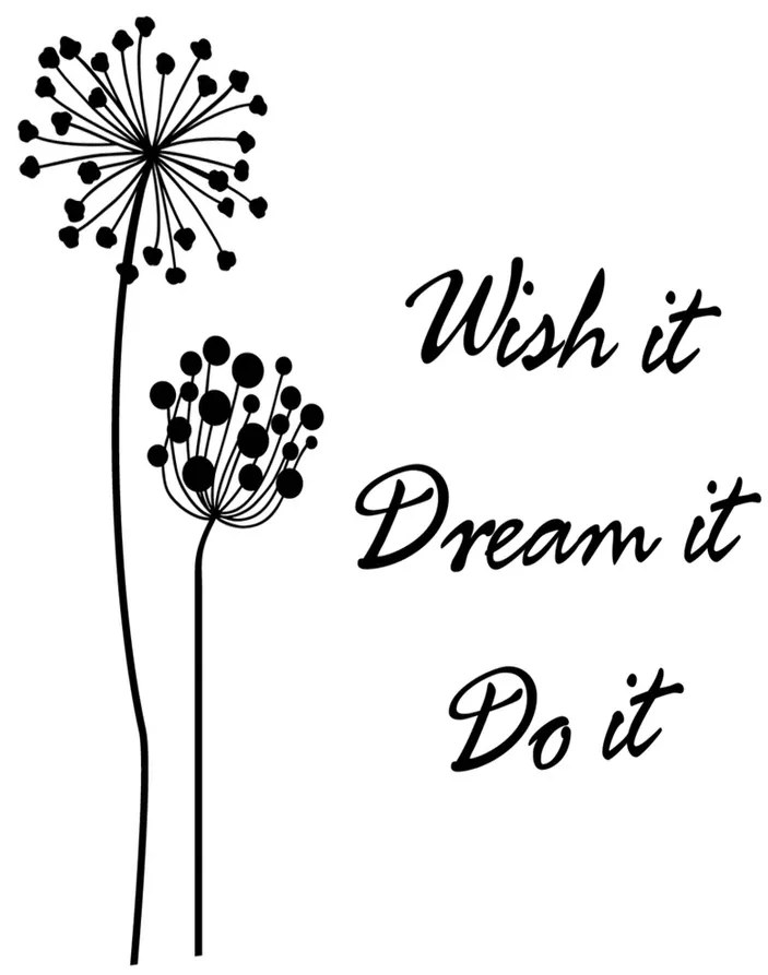 Gario Falmatrica Wish it dream it do it Szín: Fekete-Matt, Méret: 50 x 50 cm