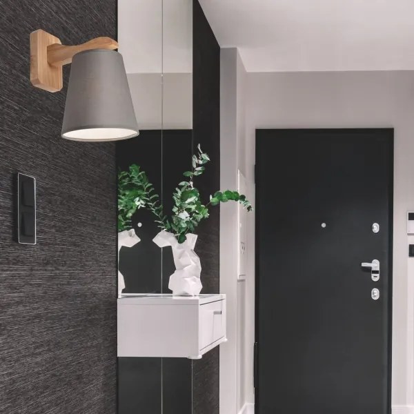 Fali lámpa ANDREA 1xE27/60W/230V tölgy/szürke