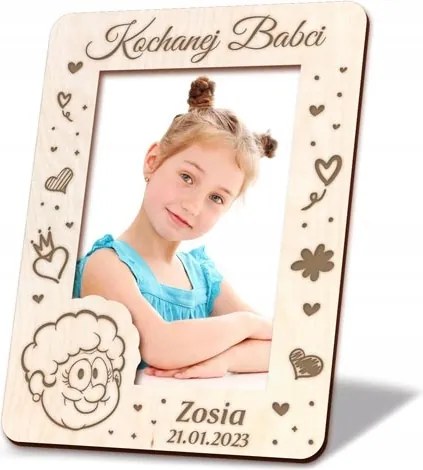 Fából Készült képkeret Nagymama Napja Ajándék Személyre Szabott Fotó