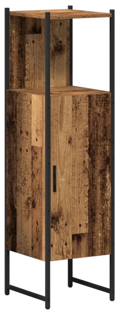 vidaXL Fürdőszoba bútor szett polcokkal ajtóval 4 pcs Régi fa Faanyag