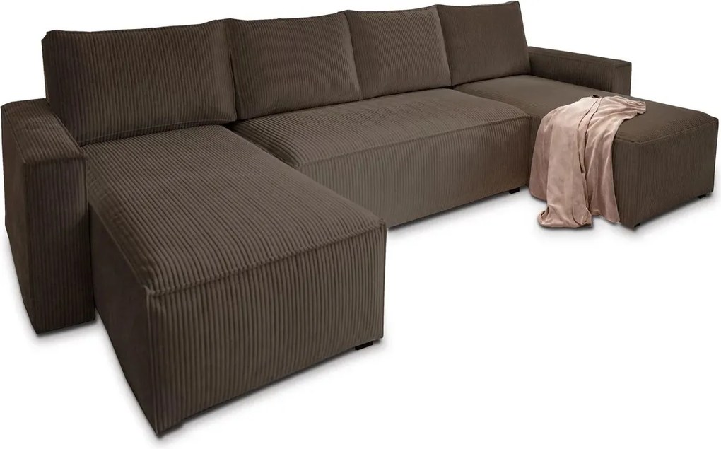 AKCIÓ Sötétbarna U alakú SMART COSARO ülőgarnitúra 295x140 cm II. osztály