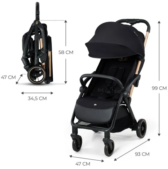 KINDERKRAFT - Babakocsi APINO fekete