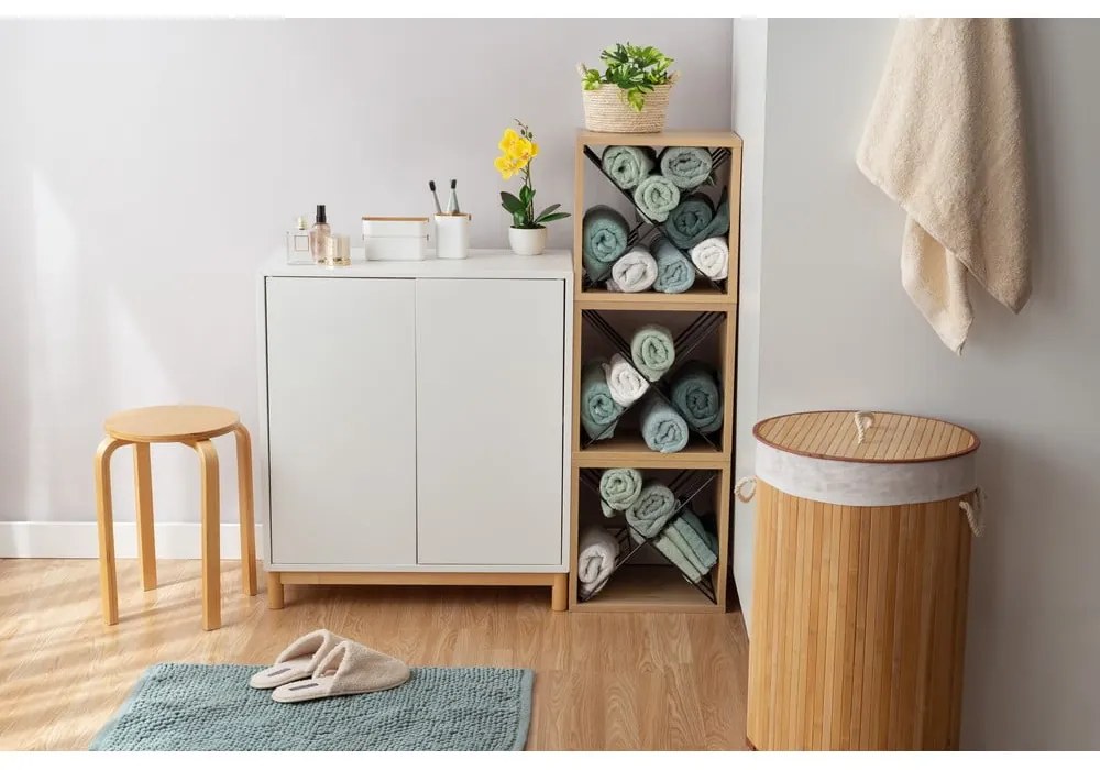 Round kerek bambusz szennyeskosár - Compactor