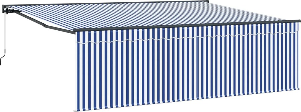 vidaXL Behúzható napellenző Kék és Fehér 400 × 300 cm