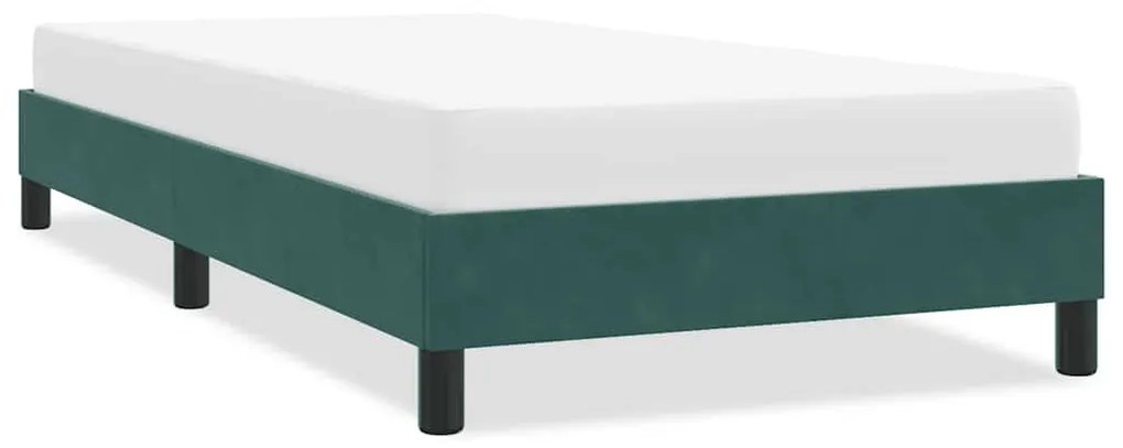 sötétzöld bársony ágykeret matrac nélkül 80x220 cm