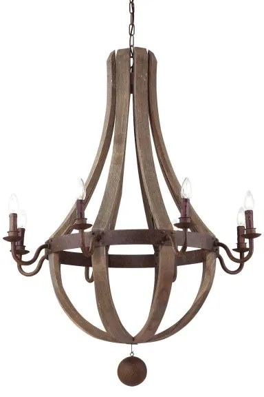 Ideal Lux - Csillár láncon MILLENNIUM 8xE14/40W/230V átm. 92 cm Nyírfa/barna