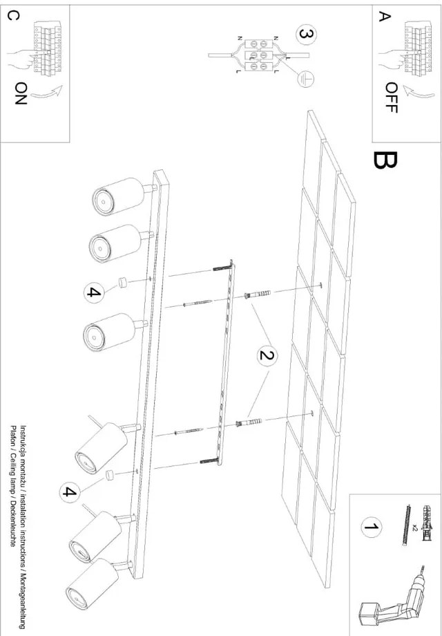 Zöld spotlámpa 6x117 cm Etna – Sollux
