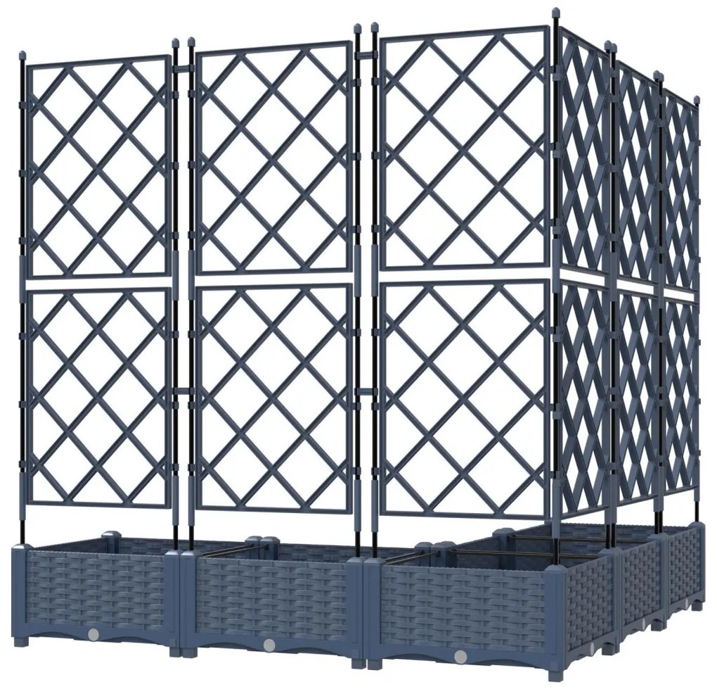 Kertész cserép rácsos változattal 5 pcs Szürke