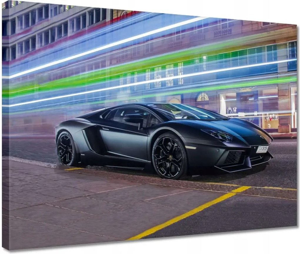 Vászonkép 40x30 Gyors autó száguld az éjszakában