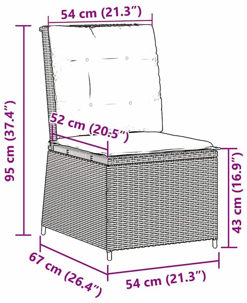 Kerti kanapé párnával Szürke Poli rattan