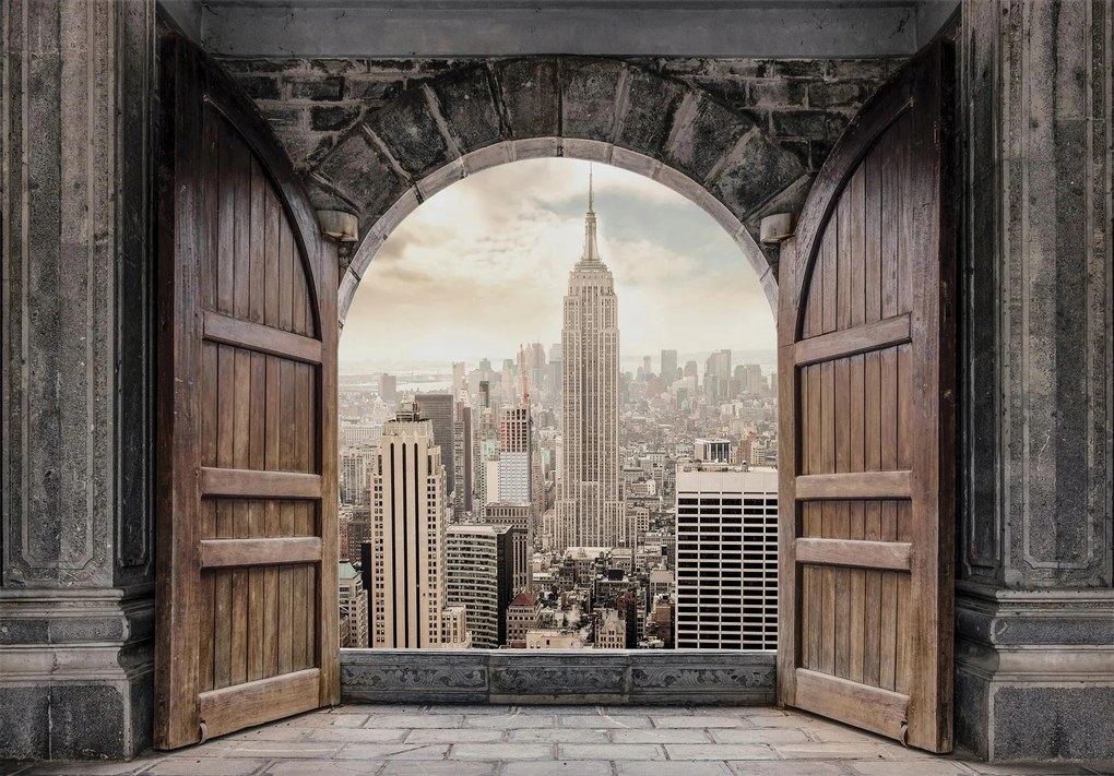 Fotótapéta Flizelin város Szuper 3D Hatás ablak ragasztó ingyen Ragasztó