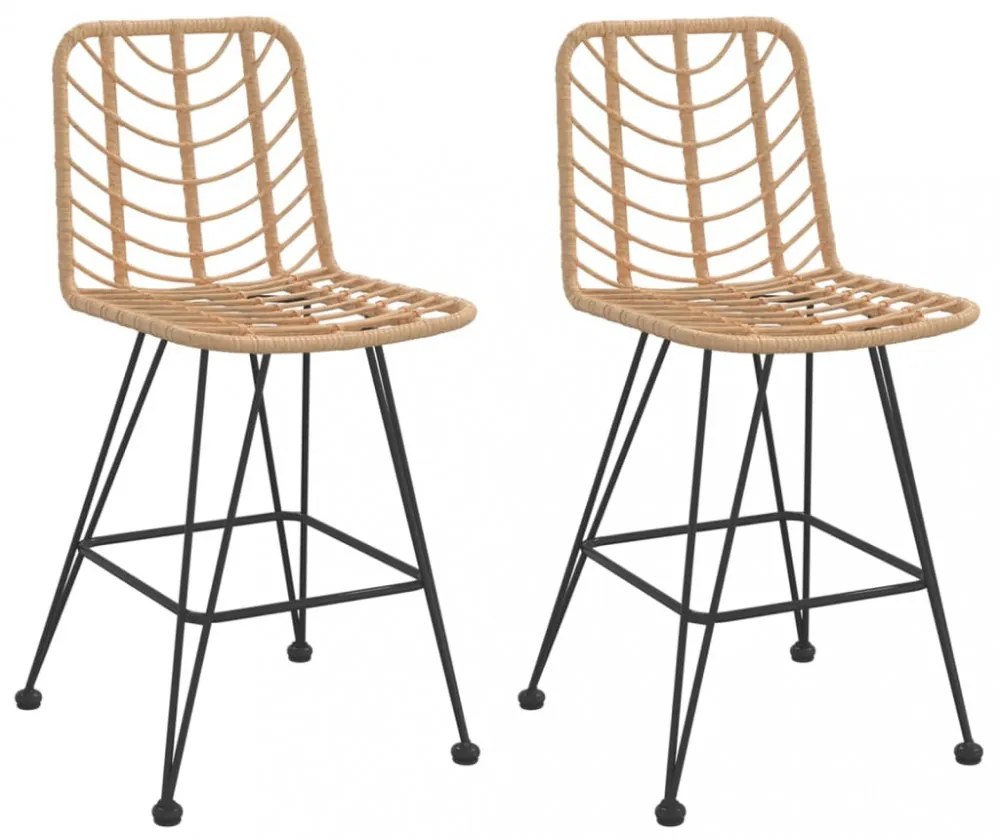 2 db bárszék polietilén rattan és acél 45 x 56 x 103,5 cm