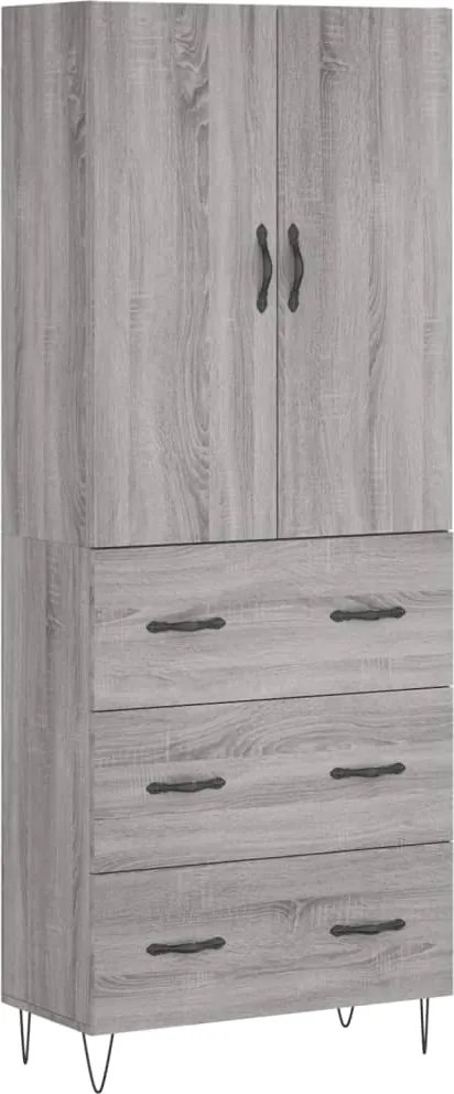 vidaXL szürke sonoma szerelt fa magasszekrény 69,5 x 34 x 180 cm