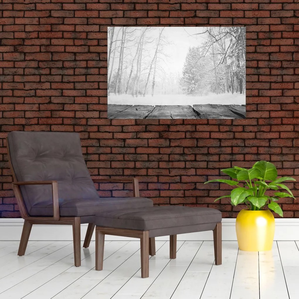 Kép - Fából készült móló télen (90x60 cm)