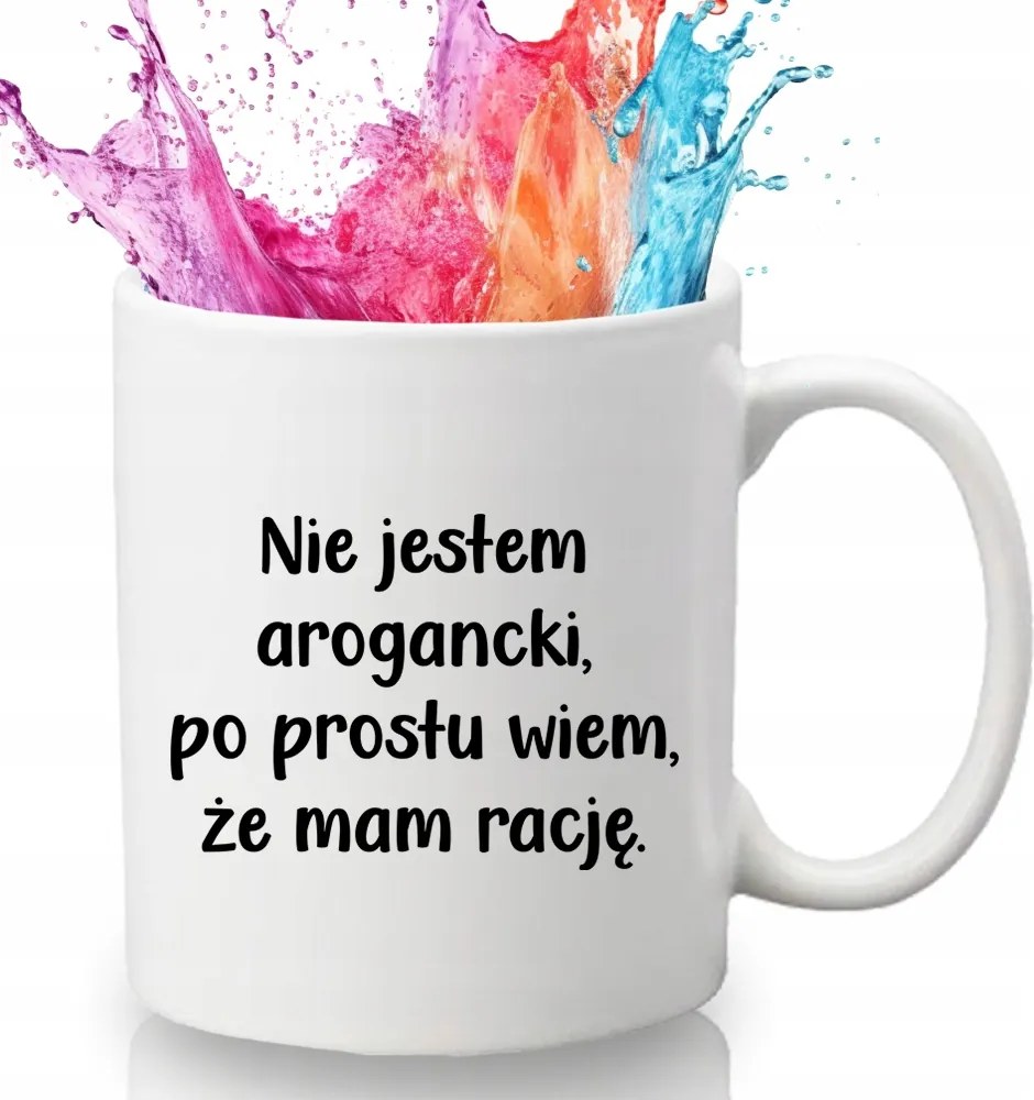 Bögre Fehér 330 ml Kerámia Ajándék Humor Vicces Minta Nem Arrogáns