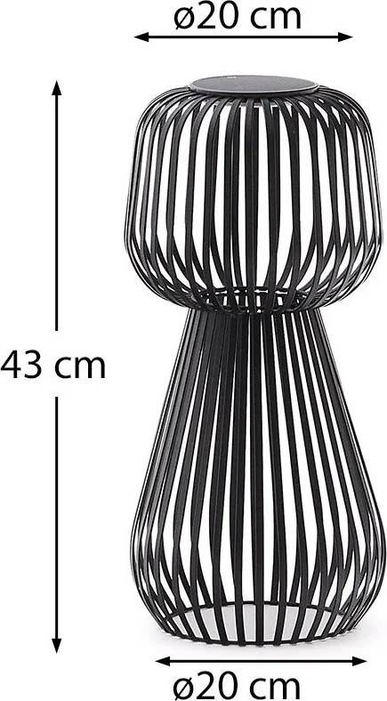 Napelemes LED asztali dimmelhető kültéri lámpa (magasság 42 cm) Reiba – Kave Home