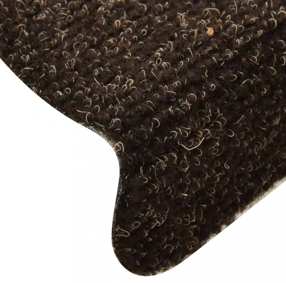 15 db öntapadós lépcsőszőnyeg 65 x 21 x 4 cm sötétbarna félkör alakú nagy