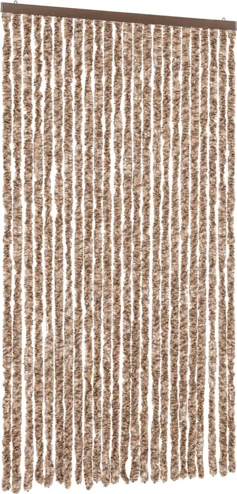 vidaXL bézs és sötétbarna zsenília rovarfüggöny 100 x 230 cm