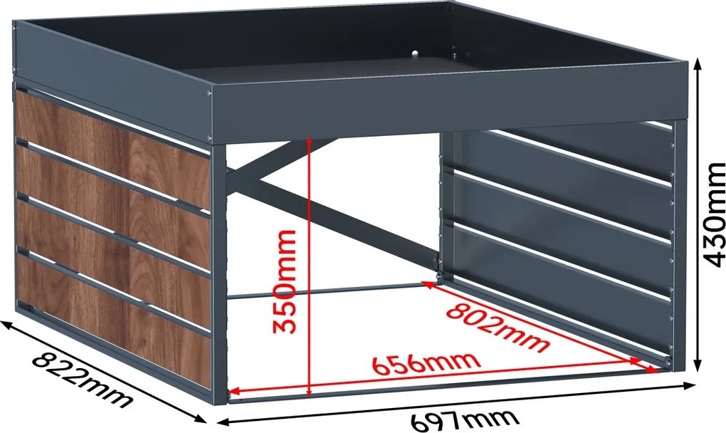 Kerti fűnyíró tároló
