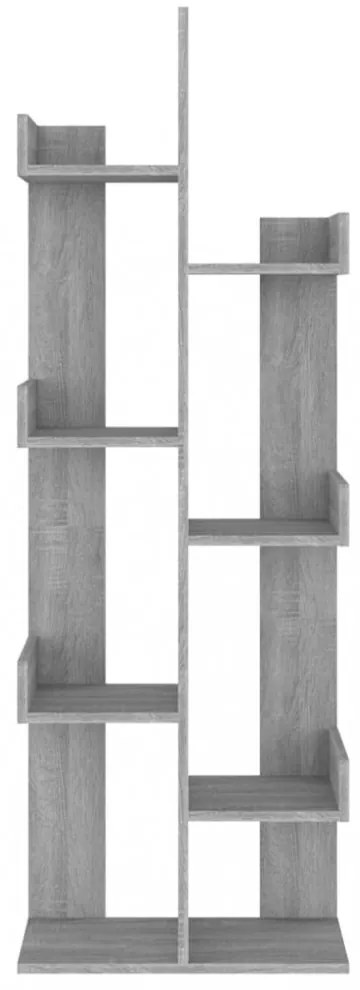 szürke sonoma színű szerelt fa könyvszekrény 48 x 25,5 x 140 cm