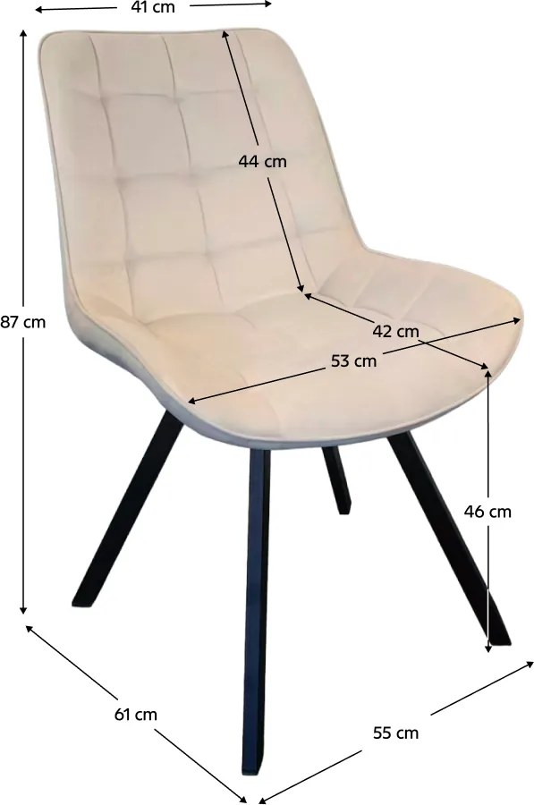 Étkezőszék, bézs Velvet szövet/fekete, SAMIRA