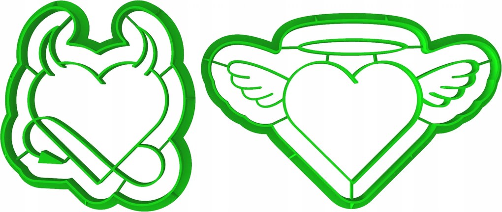 2x Prémium Mézeskalács lyukasztó keksz Valentin Napi szív szett 8cm