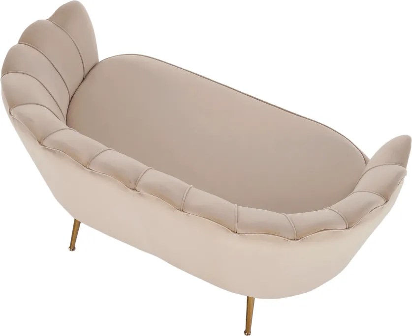 Pad Art-deco stílusban, bézs Velvet anyag/gold chróm-arany, NOBLIN