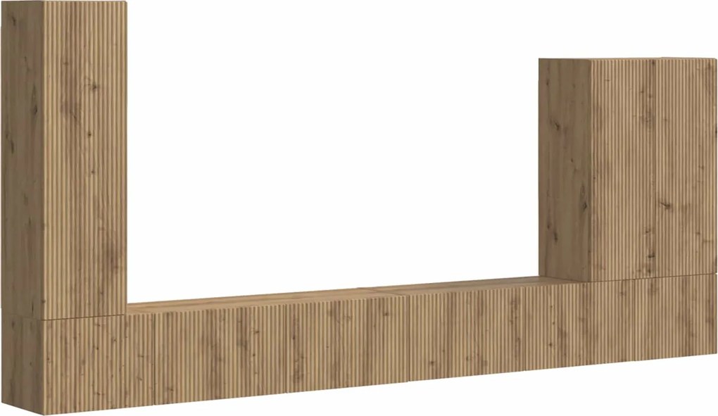 vidaXL TV falit kabinet szett Falra szerelhető 6 pcs Artisan tölgy