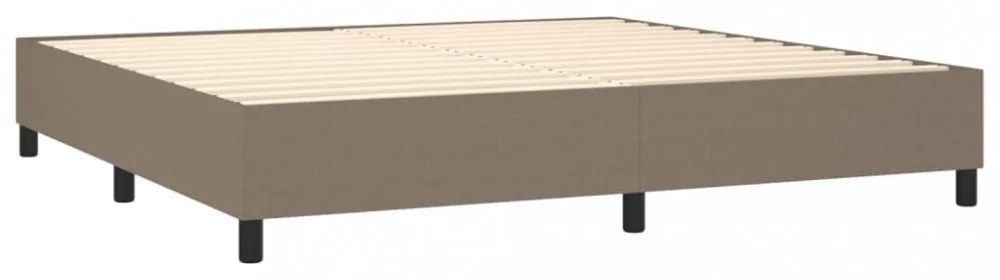 tópszínű szövet rugós és LED-es ágy matraccal 200 x 200 cm