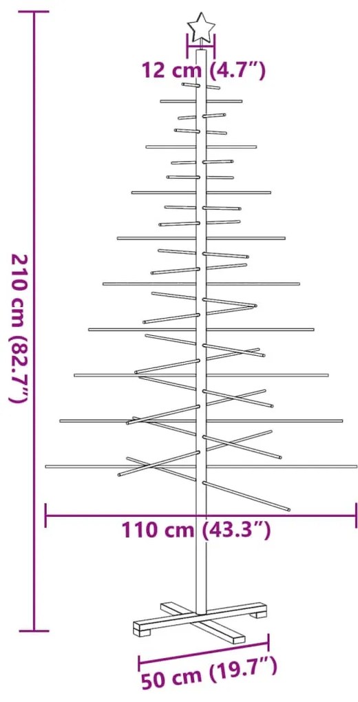 tömör fenyő karácsonyfa dekorációnak 210 cm