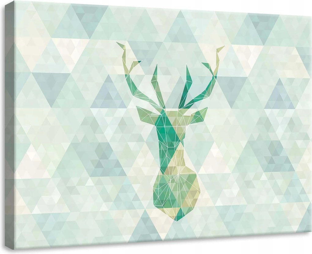 Vászonkép 70x50 Szarvas fej geometrikus háromszögek absztrakt modern
