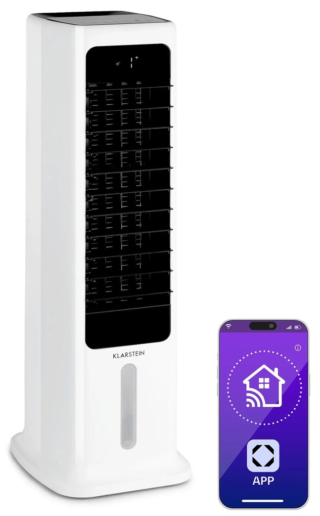 Klarstein Skytower 360° Smart, léghűtő, 60 W, 450 m³/ó, 6 liter, hordozható