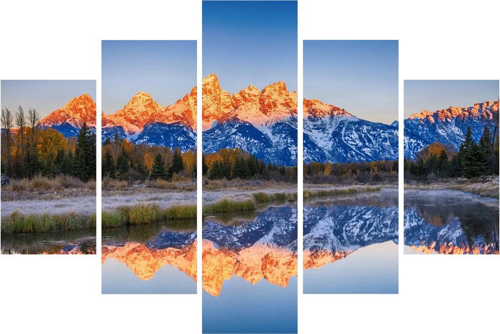 A havas hegycsúcsok képe (150x105 cm)