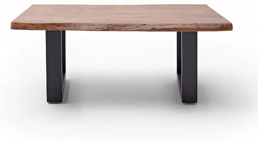 CARTAGENA dohányzó asztal akácfa 110x70cm - U alakú antracit szürke lábbal - Dió