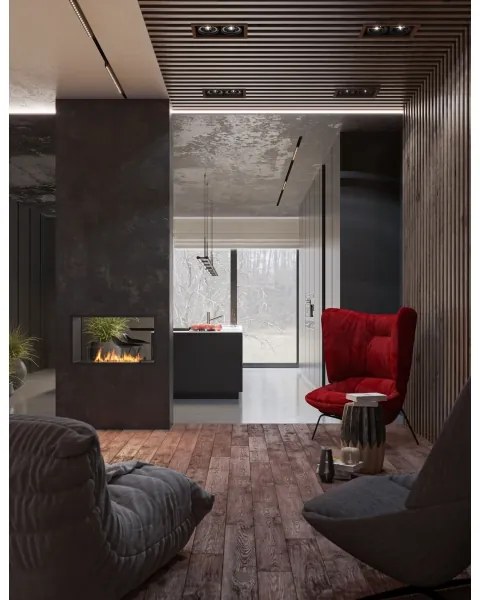 InFire - Beépített BIO kandalló 48,5x83,5 cm 3,5kW fekete