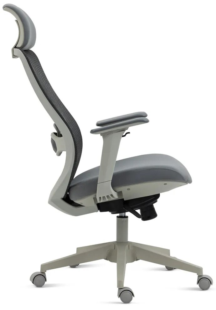 KA-V321 Scaun pivotant în culoare gri. Braț 4D. Mecanism sincron. Spătar reglabil.