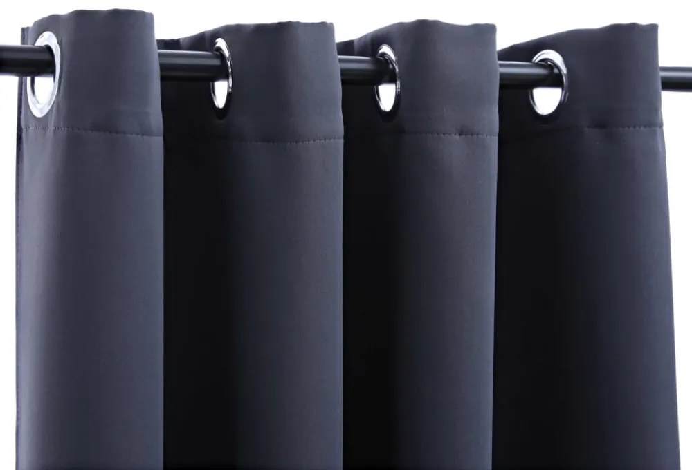 vidaXL 2 db antracitszürke sötétítőfüggöny fémgyűrűkkel 140 x 175 cm