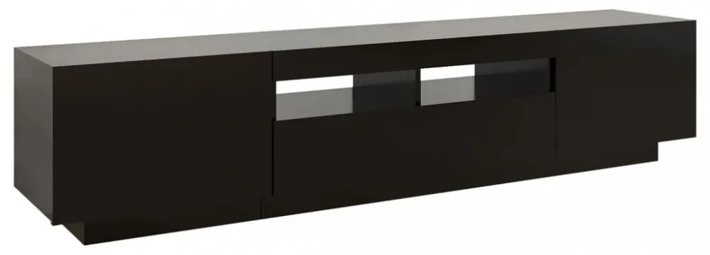 fekete TV-szekrény LED-lámpákkal 180 x 35 x 40 cm