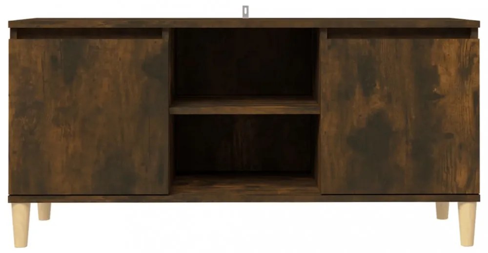 füstös tölgy színű TV-szekrény tömör falábakkal 103,5x35x50 cm