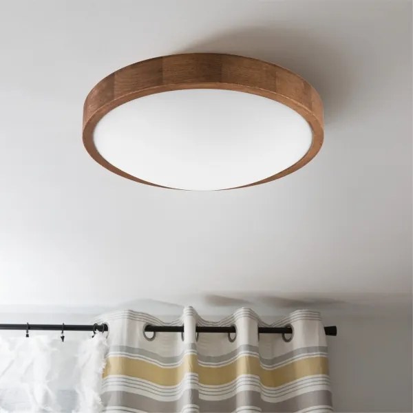 Brilagi - LED mennyezeti lámpa CARVALHO SLIM 2xE27/15W/230V tölgy-cseresznye átmérő 37 cm
