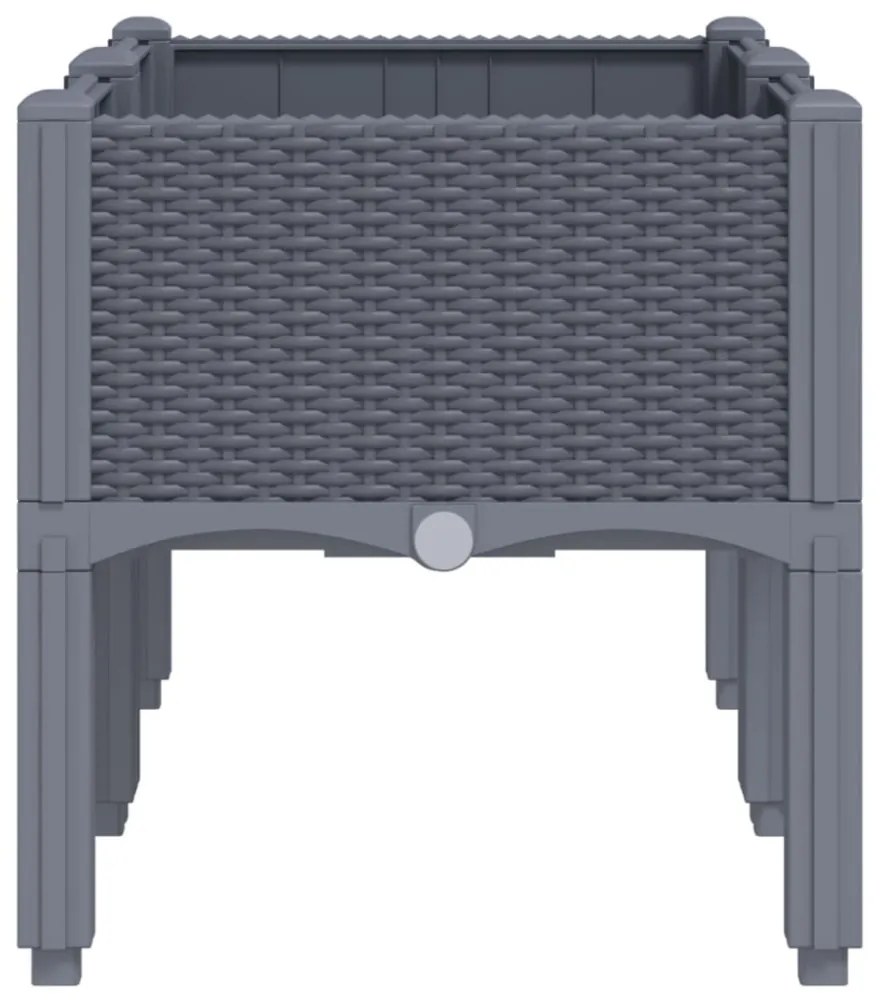 vidaXL kékszürke PP rácsos kerti ültetőláda 80 x 40 x 42 cm