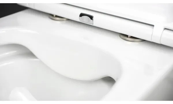 Deante CGRD6ZPW - Falra szerelhető WC SoftClose ülőkével, ROUND, kerámia/fehér