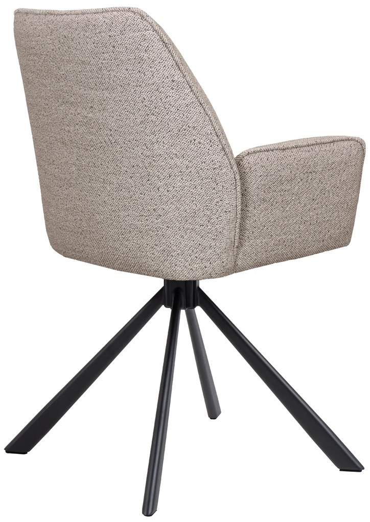 MAZZONI EXPORT YUNI Beige Latte (Monza 60 szövet) - MODERN BOUCLÉ KÁRPITOZOTT FORGÓSZÉK NAPPALIBA/ÉTKEZŐBE/LOFT IRODÁBA