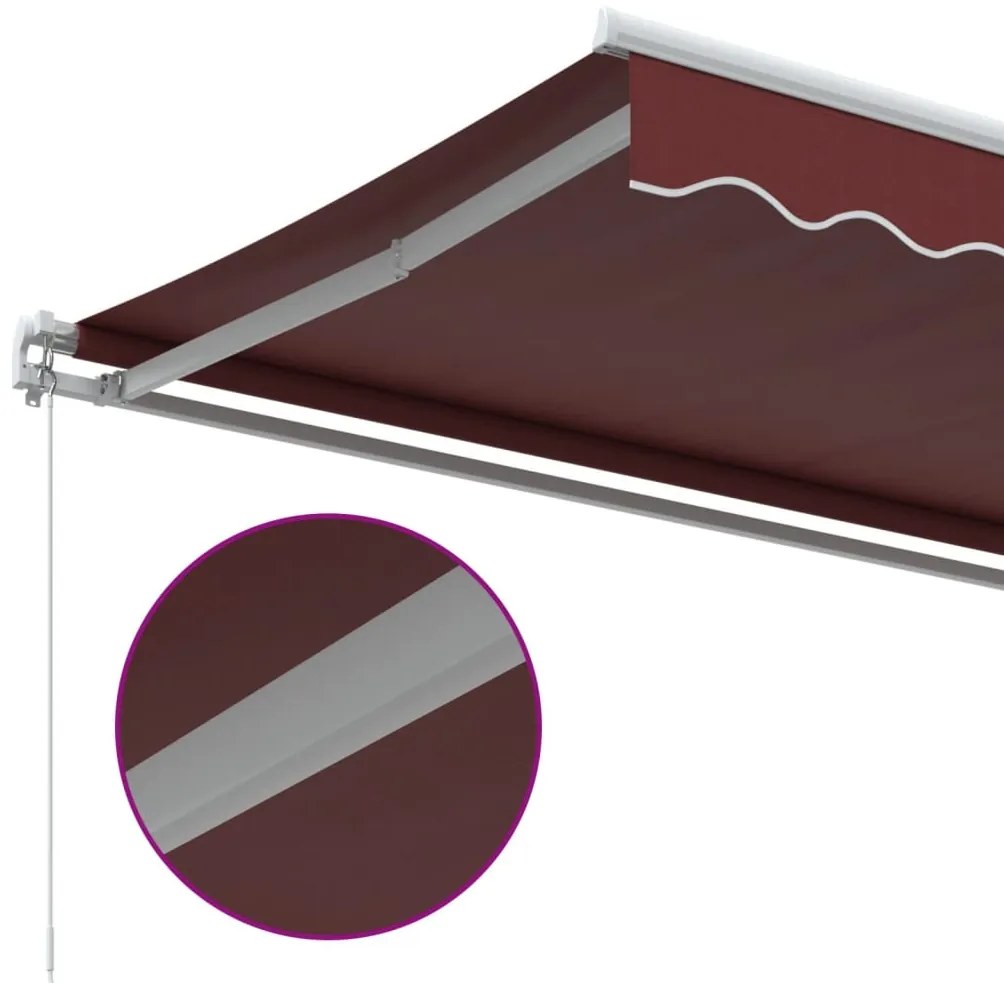burgundi vörös kézzel kihúzható napellenző 350 x 250 cm