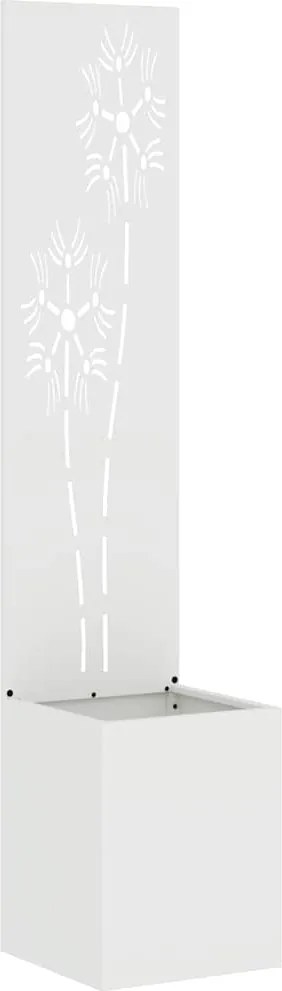vidaXL Kertvédő vászon Fehér 32 x 140 cm Hidegen hengerelt acél