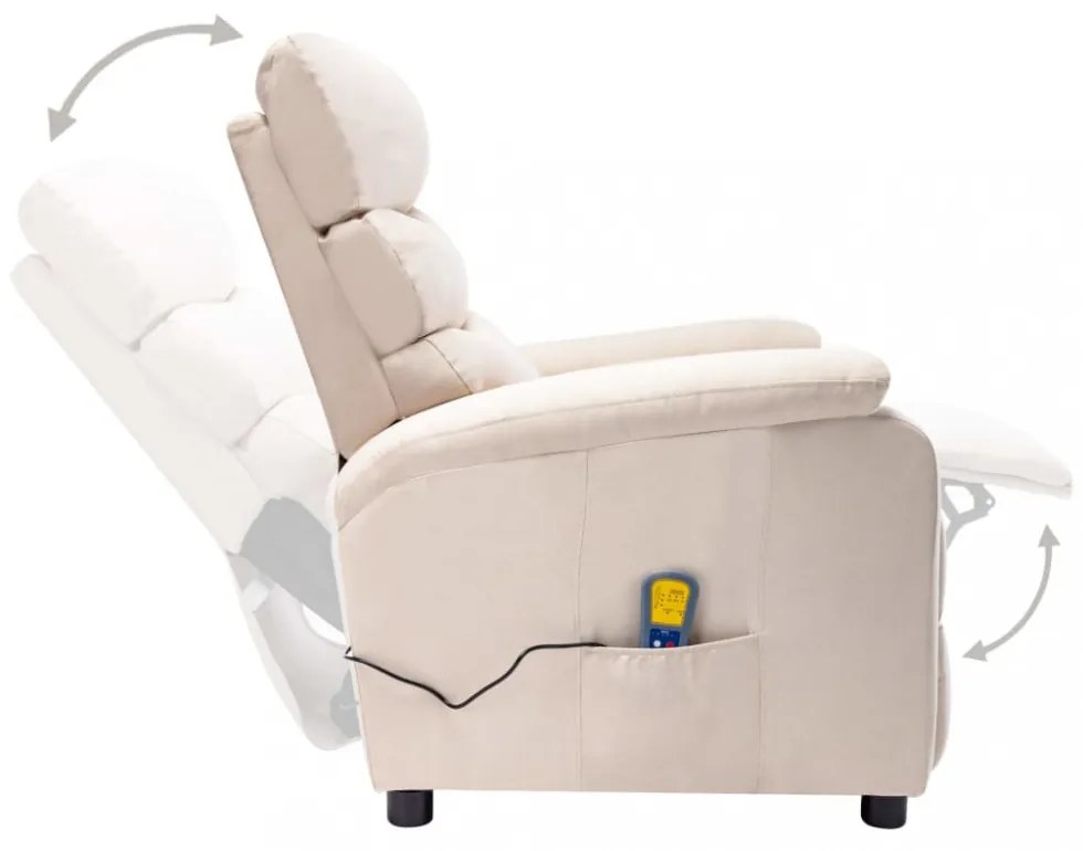 krémszínű szövet elektromos masszázsfotel