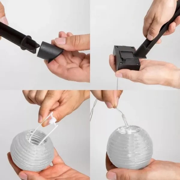 LED Napelemes lánc 10xLED/1,2V 300mAh 3,7m IP44 hideg fehér