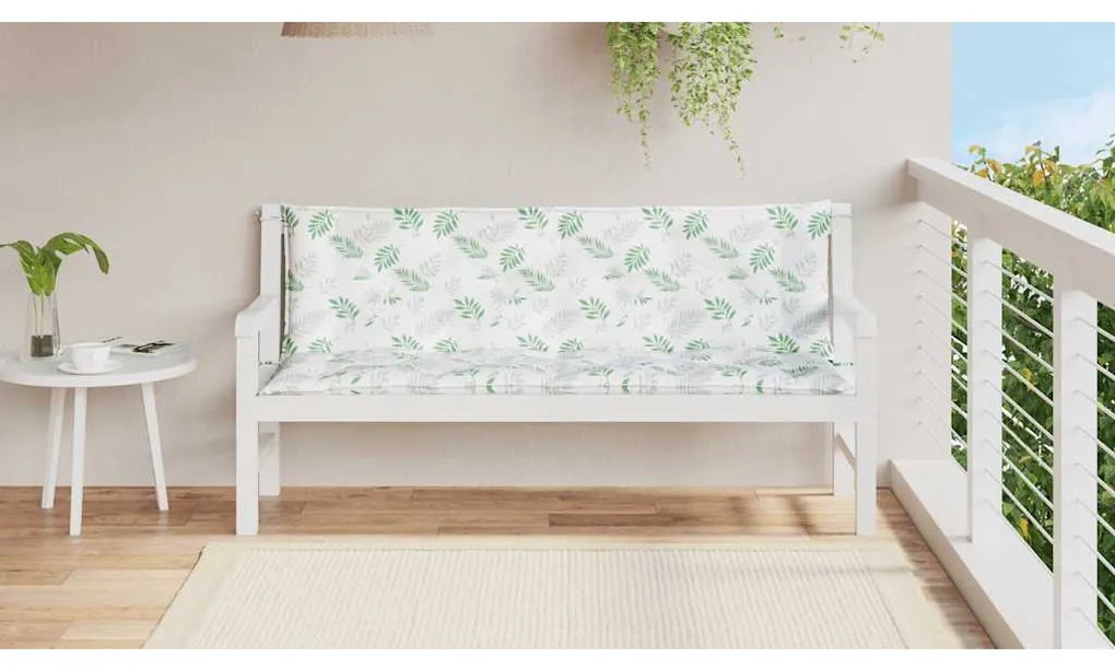 2 db levélmintás szövet kerti padpárna 150 x 50 x 7 cm