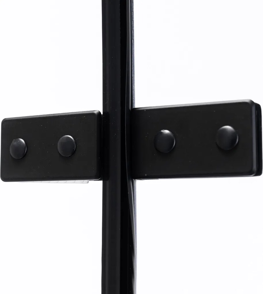 Stuxi Verona Black 90x70 aszimmetrikus csuklóajtós zuhanykabin 6 mm vízlepergető biztonsági üveggel, fekete